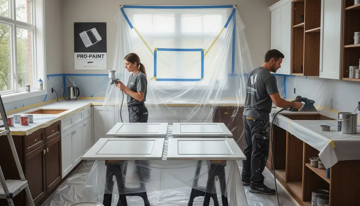 Cabinet painting service in Salt Lake City, UT for durable kitchen finishes by Salt Lake City Paint Pros