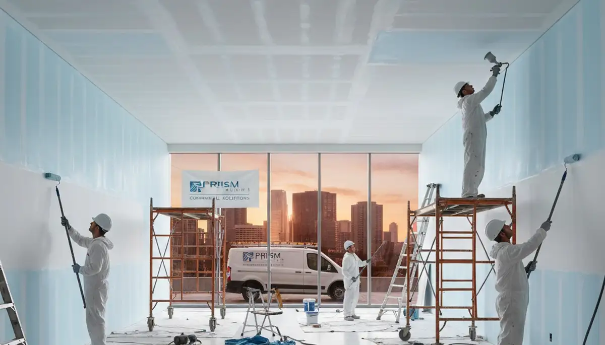Commercial painting crew in Salt Lake City, UT refreshes a business exterior with professional coatings