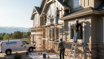 Salt Lake City, UT painting contractors painting a home exterior with professional residential service
