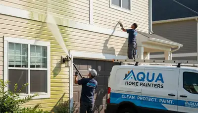 Vinyl siding pressure cleaning service in Salt Lake City, UT removing dirt and algae from home exterior