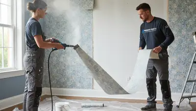 Wallpaper removal service in Salt Lake City, UT preparing walls for a fresh paint finish